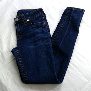 True Religion High Rise Skinny Jeans Dark Rinse